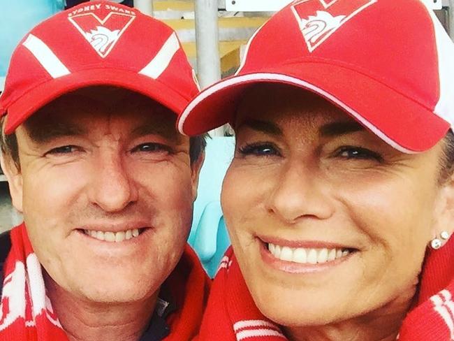 Deborah Hutton with her former partner Robert Dulhunty. Picture: Instagram