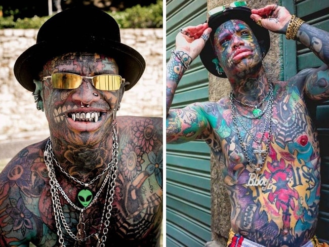 Grandpa has 1500 tattoos on 98% of body