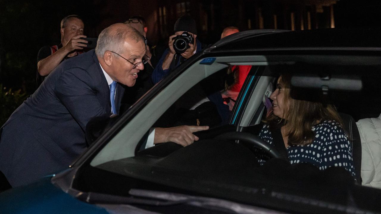 A woman from a car yells out to the PM. Picture: Jason Edwards