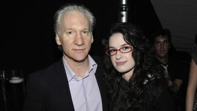 Bill Maher, left, pictured with podcaster Cara Santa Maria. Picture: Dan Steinberg.