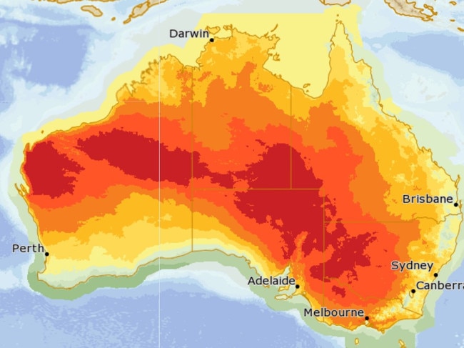 Temperatures are expected to soar across parts of South Australia and Victoria on Monday. Picture: Supplied/BOM.