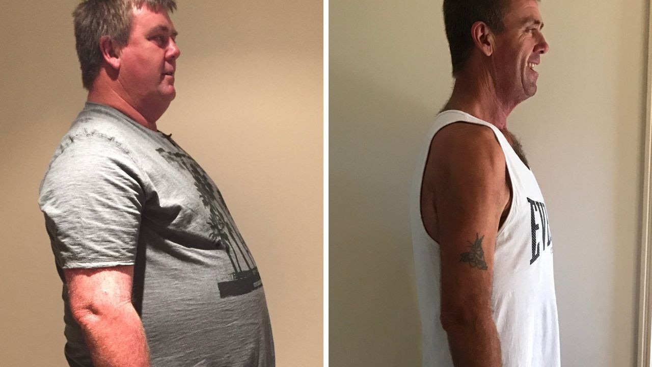 Wake-up that sparked dad’s 70kg weight loss. Picture: Supplied