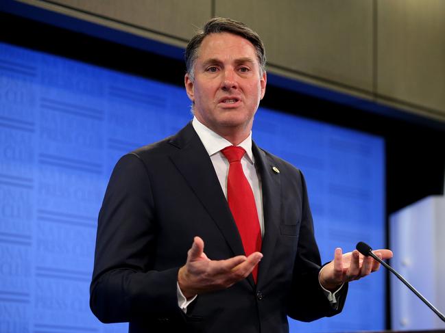 Shadow Minister for Defence Richard Marles addressing the National Press Club in Canberra. Picture Kym Smith