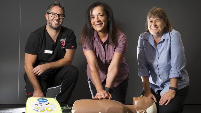 Dr Ben Taylor with Samia El-Khoury and Janet Harrison. Picture: Melvyn Knipe