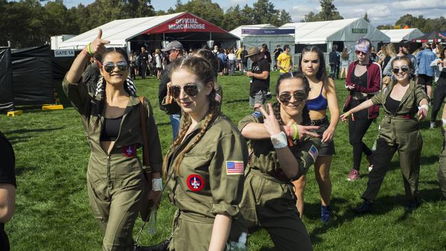 Festival-goers at the Groovin the Moo music festival. Picture: Sean Davey.