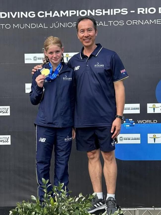 Maggie Grey and coach Xiangning Chen.