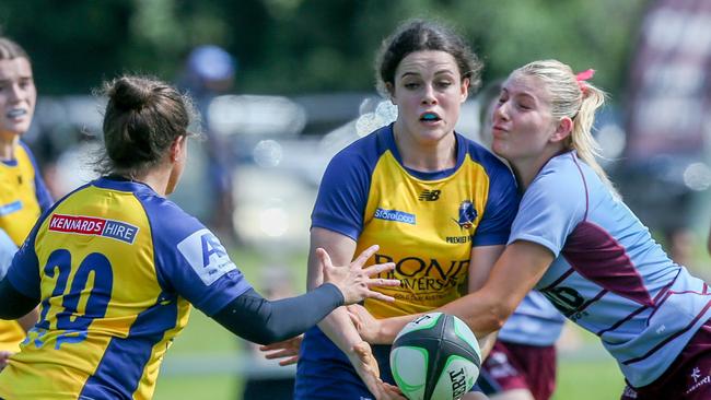 Premier Women rugby action between Norths and Bond University at Norths. Picture: Stephen Archer