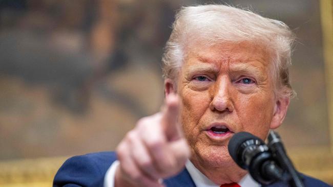 TOPSHOT - US President Donald Trump speaks in the Roosevelt Room of the White House in Washington, DC, on March 3, 2025. (Photo by ROBERTO SCHMIDT / AFP)