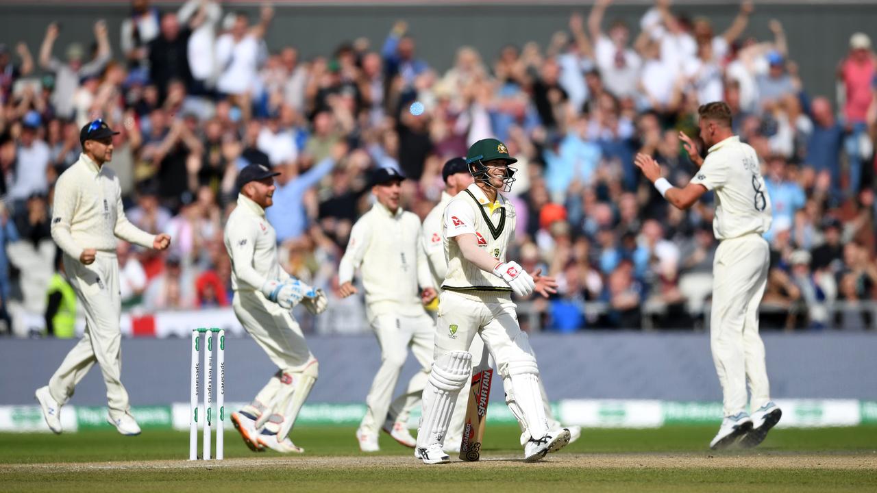 David Warner lbw, bowled Stuart Broad... again.