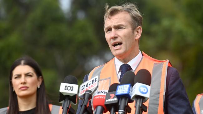 State Liberal MP for Pittwater Rob Stokes is urging Northern Beaches Council to “let’s get on with it” when it comes to flood mitigation work on Wakehurst Parkway. Picture: NCA NewsWire / Jeremy Piper