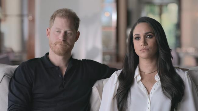 Harry and Meghan in their Netflix docuseries. Picture: Netflix