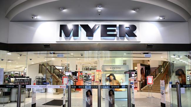 Department store Myer closed its stores and stood down 10,000 staff in March. Picture: Toby Zerna