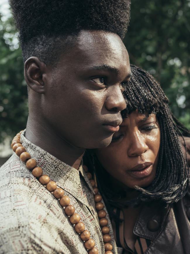 Ethan Herisse as Young Yusef Salaam, and Aunjanue Ellis as Sharonne Salaam in a scene from When They See Us. Picture: Netflix