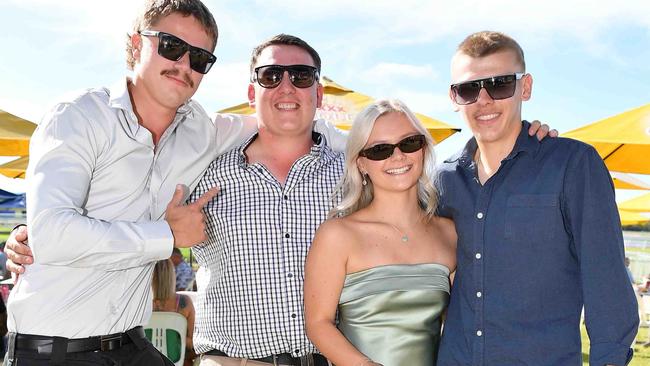 Hayden Wilson, Kale Lindrea, Sage Henricksen and Blake O'Neill at Coast to Coast Raceday, Corbould Park. Picture: Patrick Woods.