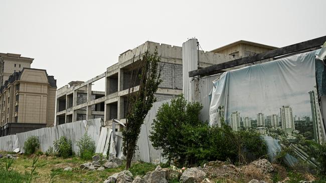 The photo taken on June 5, 2024 shows partially completed residential buildings by Chinese property developer Evergrande in Tianjin. Picture: Jade Gao / AFP