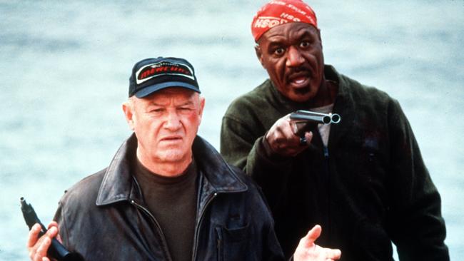 Hackman with Delroy Lindo in a scene from film Heist.