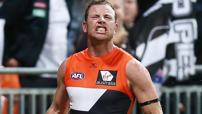 Steve Johnson celebrates his match-winning goal. Picture: Getty