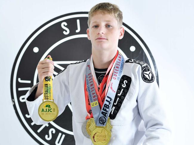 Sunshine Coast jujitsu student Travis Morgan was crowned Australian champion. Picture: Patrick Woods.