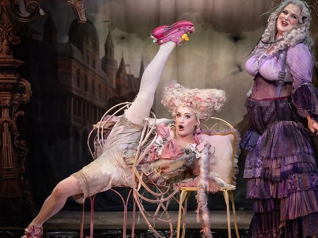 Annie Aitken as Cunegonde and Dominica Matthews as The Old Lady in Candide. Photo Credit Carlita Sari