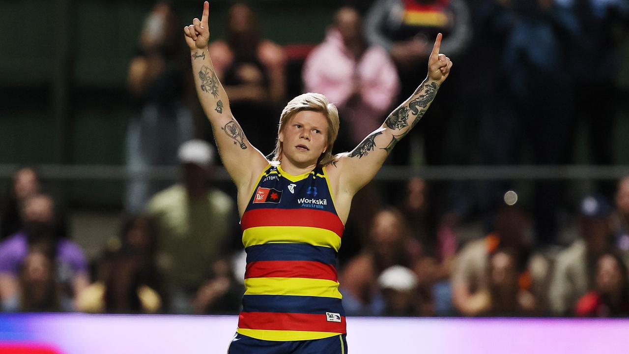 Jess Waterhouse kicked a career-high two goals after returning to the Crows’ side for the semi-final against Sydney. Picture: James Elsby / Getty Images