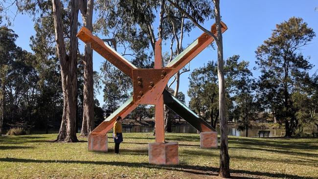 An artist's impression of the proposed ANZAC memorial sculpture at Clinches Pond Reserve in Moorebank.