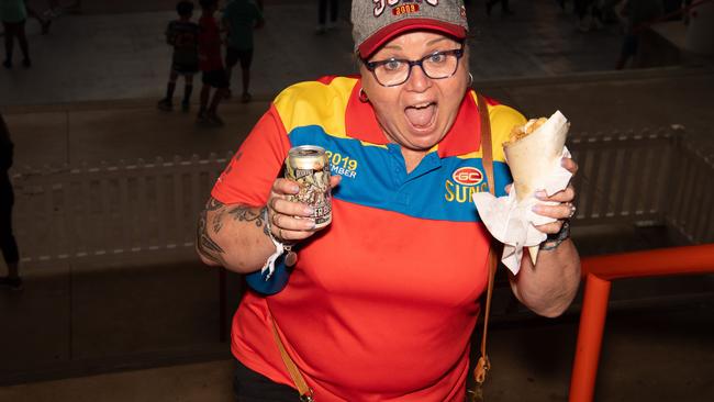 Fans at the 2024 AFL match between Gold Coast Suns and North Melbourne at TIO Stadium. Picture: Pema Tamang Pakhrin