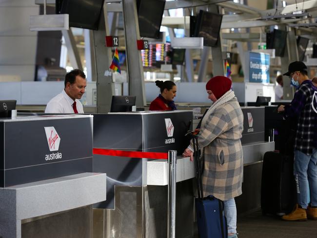 The Virgin departure check at Sydney Airport. Picture: NCA Newswire/Gaye Gerard