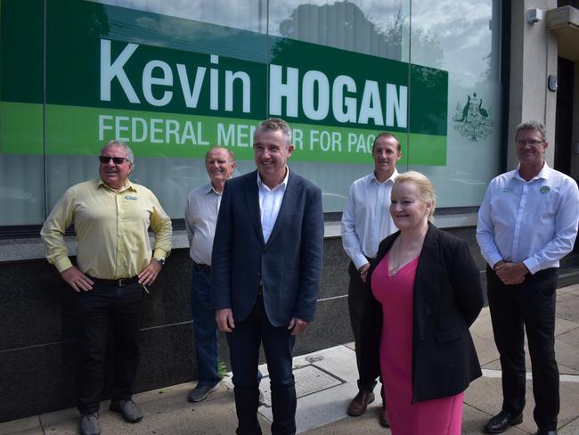 Page MP Kevin Hogan, Lismore Council mayor Isaac Smith, Lismore general manager Shelley Oldham, Kyogle general manager Vaughan Macdonald, Kyogle deputy mayor John Burley and councillor Earle Grundy.