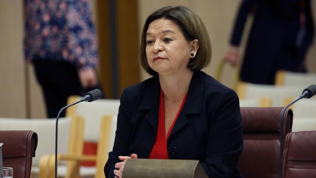 Former Managing Director Michelle Guthrie, at the inquiry in Parliament House in Canberra.Inquiry on matters related to allegations of political interference in the ABC including the termination of the Managing Director Michelle Guthrie, conduct of the Chair and Board, and governance of the ABC at the Environment and Communications References Committee, Parliament House in Canberra. Picture Gary Ramage