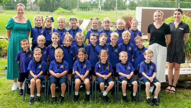 St Brendan's Catholic School Prep V Back row: Savannah, Indi, Kruze, Isla, Mian, Ivy, Willow, Blair Middle row: Harry S, Elsie, Lacey, Stella, Delilah, Cody, Monroe, Oliver, Lachie, Remy Front row: Hailey, Noah, Ellie, Aleia, Harry C, Chase Picture: Michaela Harlow.