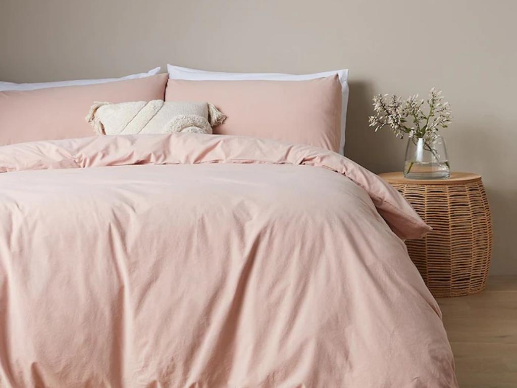 Arlo Stonewash Quilt Cover Set - Rose Dust. Picture: Target.