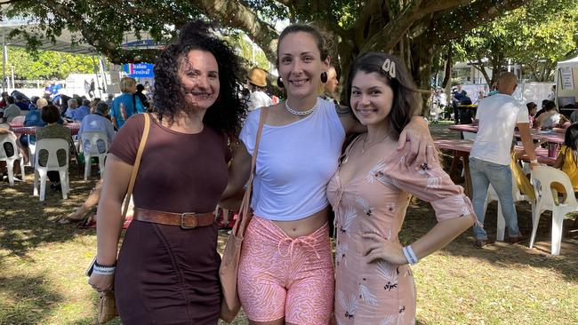 Romina Muzzone, Vanessa Muzzone and Alexandra Adamekova at the La Festa as part of Cairns Italian Festival at Fogarty Park. Picture: Andreas Nicola