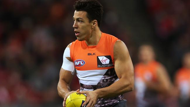 Dylan Shiel puts GWS on the attack. Picture: Toby Zerna