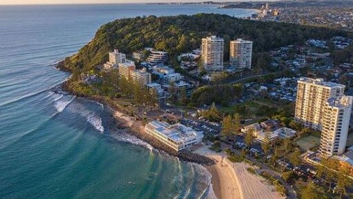 Drone footage of the popular Burleigh Hill. Picture: @jacgivney / Instagram