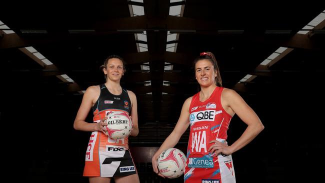 Jo Harten of the GWS Giants (L) and Maddy Proud of the NSW Swifts are captaining the NSW sides this season.