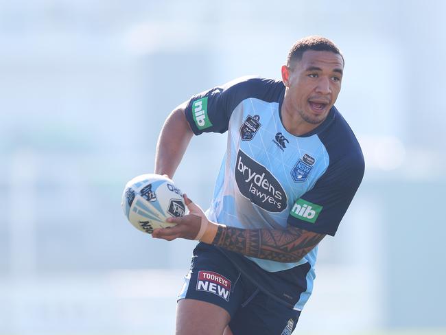 Tyson Frizell carries the ball forward. Picture: Brett Costello