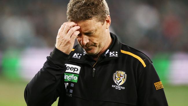 Richmond coach Damien Hardwick admits he could have been sacked last year. Picture: Getty