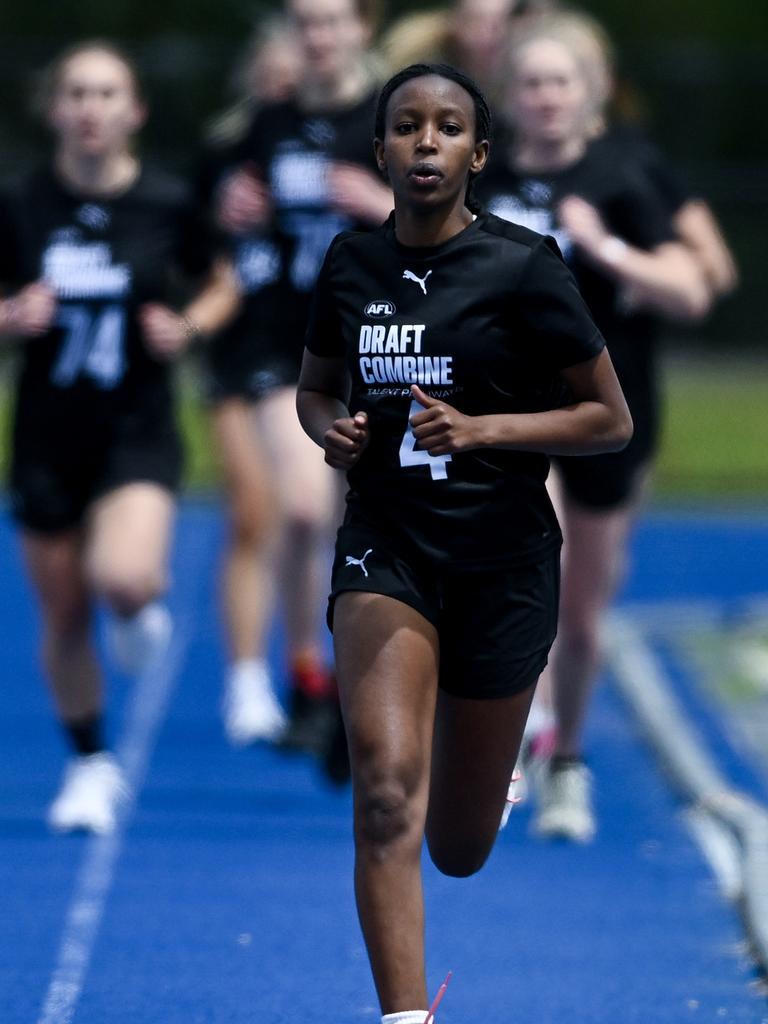 Central District’s 2km time trial winner Elaine Grigg. Picture: Mark Brake/AFL Photos/Getty Images