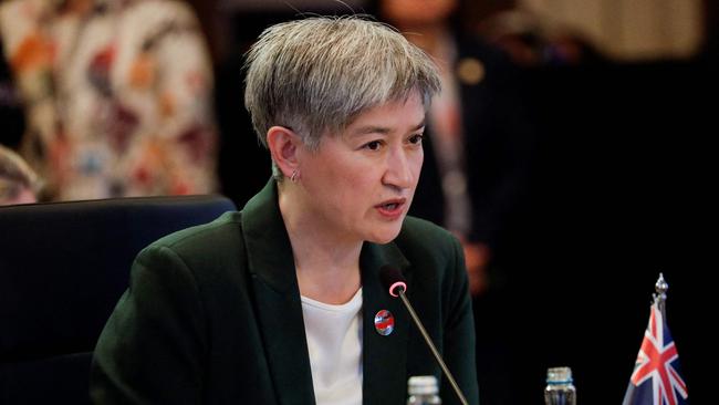 Foreign Minister Penny Wong in Jakarta on Thursday. Picture: AFP