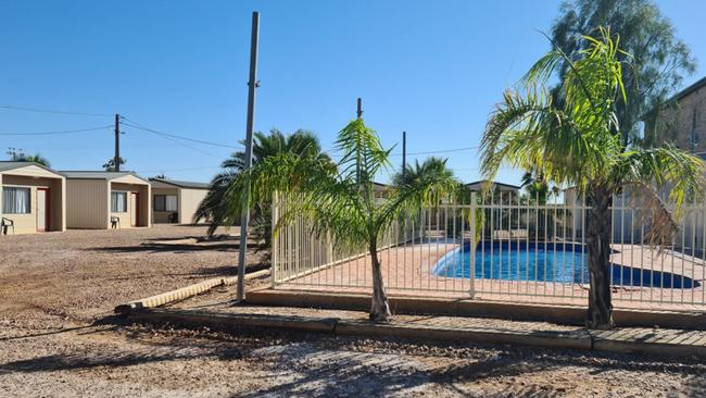 Ensuite cabins and swimming pool. Picture: Marree Hotel