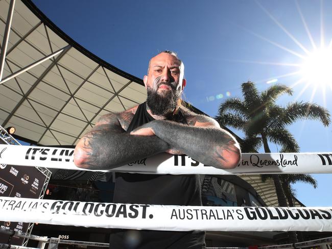 Boxer Hasely Hepi has opened up about his journey to the Qld title bout. Picture: Glenn Hampson