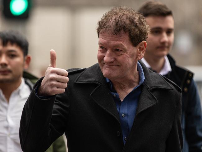 MELBOURNE, AUSTRALIA - NewsWire Photos - 1 AUGUST, 2024:  Ricky Nixon (centre) arrives at the Melbourne Magistrates Court. Picture: NewsWire / Diego Fedele