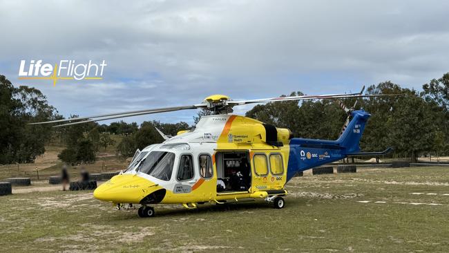 Three motocross riders were airlifted after separate accidents in South Burnett on Saturday. Photo: LifeFlight.