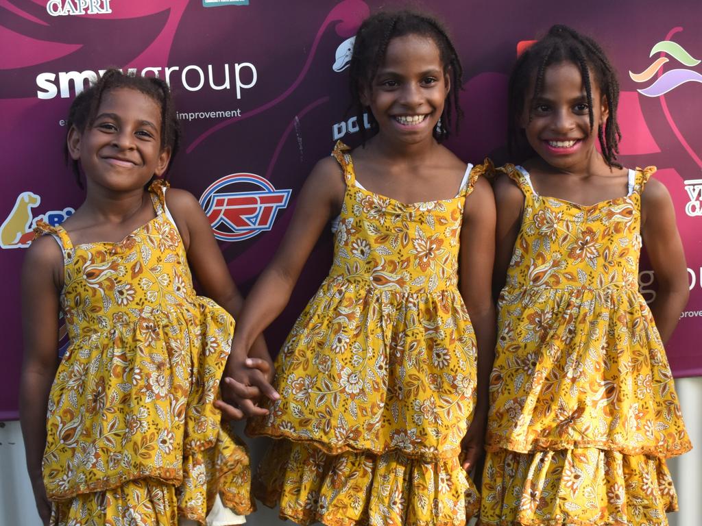 Razhen, Rakeelah and Ratazhelene James at the CQ Capras' home games at Browne Park, Rockhampton, on March 16, 2024.