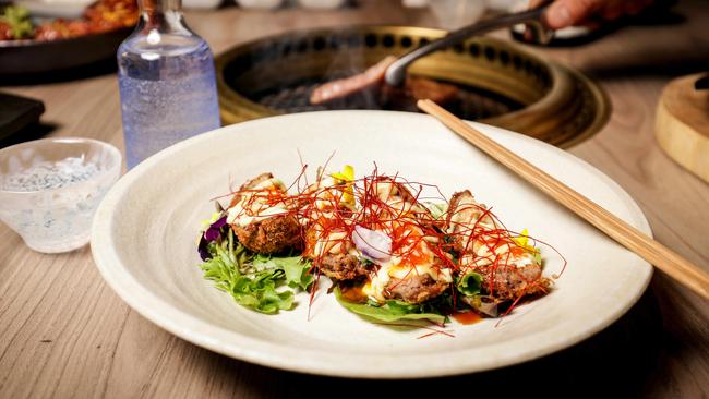 Wagyu Scotch eggs at Japanese BBQ joint, Niku Ou. Picture: Nicole Cleary