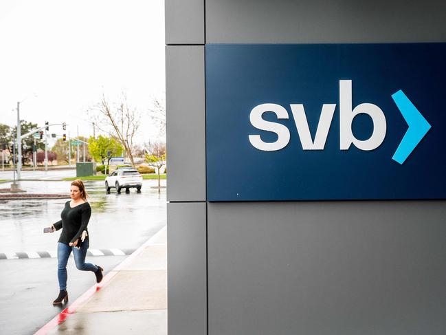 US authorities swooped in and seized the assets of SVB, a key lender to US start-ups since the 1980s, after a run on deposits made it no longer tenable. Picture: Noah Berger/AFP