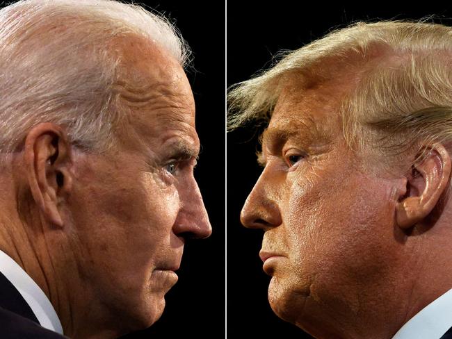 Then-US President Donald Trump (R) and then-Democratic Presidential candidate Joe Biden during the final presidential debate at Belmont University in Nashville, Tennessee. Picture: AFP.