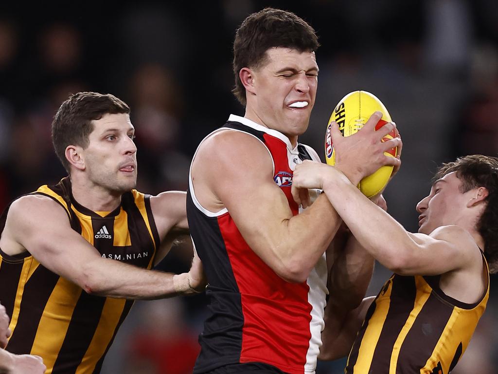 Rowan Marshall dominated the Hawks last week. Picture: Darrian Traynor/Getty Images
