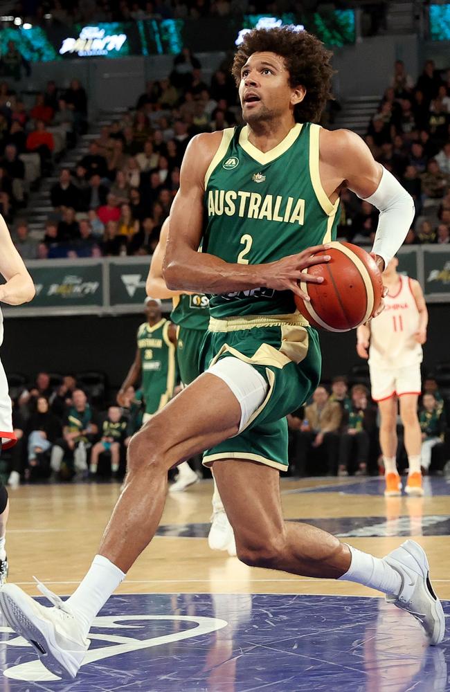 Matisse Thybulle was a member of the Boomers’ bronze-medal winning Tokyo Olympic team. Picture: Getty Images