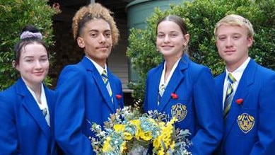 Murgon State High School captains Willow Sleeman, Girra-Dahla Watson, Amy Henderson and Dawson Rattey